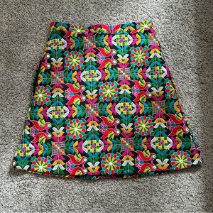 NWT Meg Shop est 1994 Folk Skirt Embroidered Parrot Floral